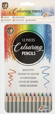 Grafix 12 kleurpotloden in blik