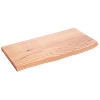 Wandschap 60x30x2 cm behandeld massief eikenhout lichtbruin - thumbnail