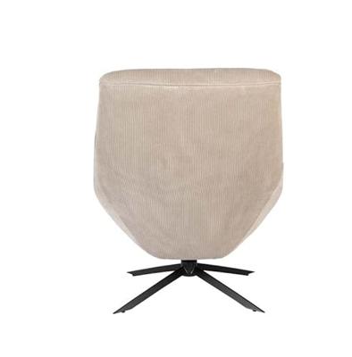 Dutchbone Draaifauteuil 'Vince' Rib, kleur Beige Dutchbone Draaifauteuil 'Vince' Rib, kleur Beige