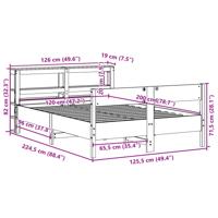 Bedframe zonder matras massief grenenhout wasbruin 140x200 cm - thumbnail