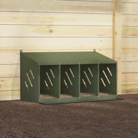 Kippennestkastje met 4 vakken olijfgroen metaal - thumbnail