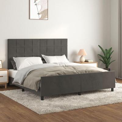 Bedframe zonder matras 160x200 cm fluweel donkergrijs