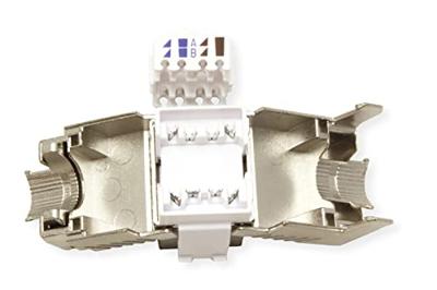 ROLINE Cat.8 (Klasse I) Keystone, afgeschermd, zonder gereedschap, zilver