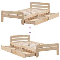 Bedframe zonder matras massief grenenhout 200x200 cm - thumbnail