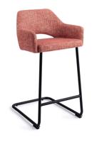 Jesper Home Barstoel 'Yanai' Arch Black, kleur Berry Bars (zithoogte 66cm) - thumbnail