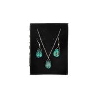Een Hanger en Oorbellen Turkoois - Druppelvormig - thumbnail