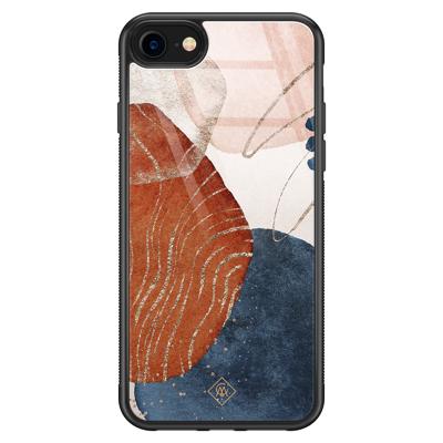 iPhone SE 2020 glazen hardcase - Abstract terracotta iPhone SE 2020 glazen hardcase - Abstract terracotta