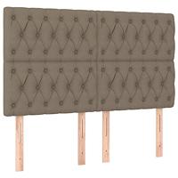 Hoofdbord LED 144x7x118/128 cm stof taupe - thumbnail