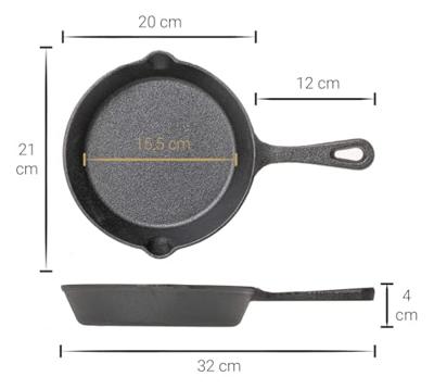 Blackwell Koekenpannenset Gietijzer / Skillets ø 16, 20 & 25 cm - zonder anti-aanbaklaag