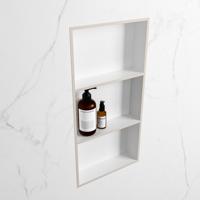MONDIAZ EASY Nis 59,5x29,5cm in solid surface kleur Linen | Talc. 3 vakken geschikt voor in- of opbouw - thumbnail