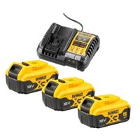 DeWALT DCB1104P3 Starterset 3x DCB184 Accu 5.0Ah 18V XR + Multilader DCB1104 - thumbnail