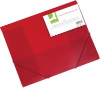 Q-CONNECT elastomap, A4, 3 kleppen en elastieken, transparant PP, rood - thumbnail