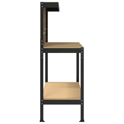 Werkbank Zwart 114 x 54 x 145 cm Bewerkt hout en metaal