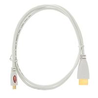 Vergulde Micro HDMI mannetje naar HDMI mannetje Kabel, 1.4 Versie, Lengte: 1meter wit - thumbnail