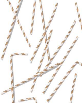 HEMA Papieren rietjes goud - 20 stuks