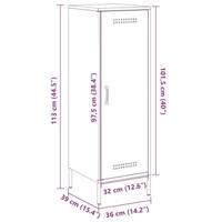 Hoge kast 36x39x113 cm staal antracietkleurig - thumbnail