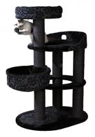 TRIXIE Filippo Kattentoren, sisal, krabpalen, kattenboom met hangmat, plateau, bed, bungelend kattenspeelgoed, zwart - thumbnail