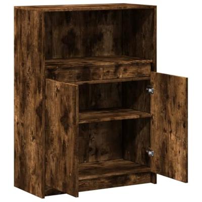 Dressoir met LED 72x34x100 cm bewerkt hout gerookt eikenkleurig Dressoir met LED 72x34x100 cm bewerkt hout gerookt eikenkleurig