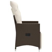 Tuinstoelen 2 st verstelbaar met kussens poly rattan bruin - thumbnail