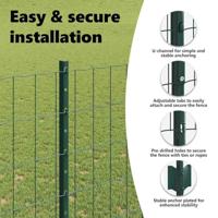 VidaXL Hek met paal groen 1,5 x 10 m staal en pvc - thumbnail