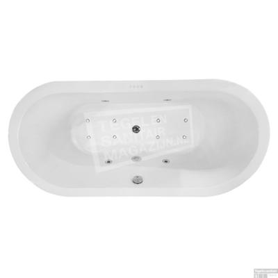 Wiesbaden Libero vrijstaand whirlpool ligbad 170x80 cm acryl glans wit met waste chroom Wiesbaden Libero vrijstaand whirlpool ligbad 170x80 cm acryl glans wit met waste chroom