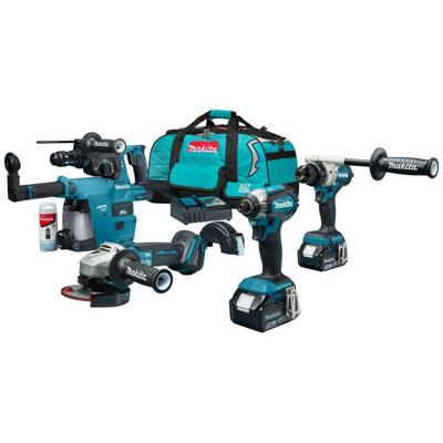 Makita DLX4155TX1 Accu Combiset 4-delig 18V 5.0Ah in Tas Makita DLX4155TX1 Accu Combiset 4-delig 18V 5.0Ah in Tas