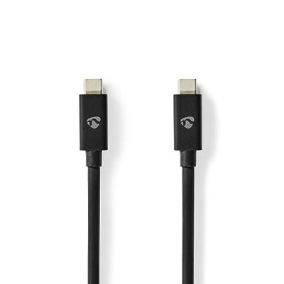 USB-Kabel | USB 4.0 Gen 2x2 | USB-C Male | USB-C Male | 240 W | 20 Gbps | Vernikkeld | 2.00 m | Rond | PVC | Cyaan USB-Kabel | USB 4.0 Gen 2x2 | USB-C Male | USB-C Male | 240 W | 20 Gbps | Vernikkeld | 2.00 m | Rond | PVC | Cyaan