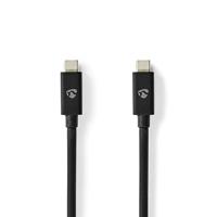 USB-Kabel | USB 4.0 Gen 2x2 | USB-C Male | USB-C Male | 240 W | 20 Gbps | Vernikkeld | 2.00 m | Rond | PVC | Cyaan - thumbnail