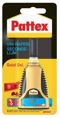 Secondelijm Pattex Gold GEL tube 3 gram op blister