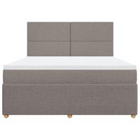 Boxspring met matras stof taupe 180x200 cm - thumbnail