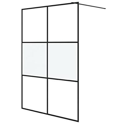Inloopdouchewand 140x195 cm halfmat ESG-glas zwart