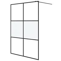 Inloopdouchewand 140x195 cm halfmat ESG-glas zwart - thumbnail