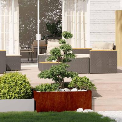 VidaXL Plantenbak roestig 100x100x40 cm weervast staal