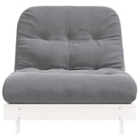 Futon slaapbank met matras 90x206x11 cm massief grenenhout wit - thumbnail