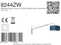 Steinhauer Verstelbare muurlampElegant Classy zwart met blauw - 8244ZW - thumbnail