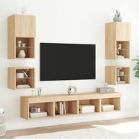 Tv-wandmeubels met LED 2 st 30x28,5x30 cm sonoma eikenkleurig - thumbnail