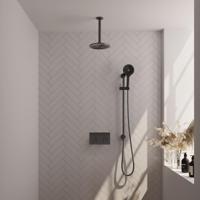 Brauer Gunmetal Edition Thermostatische Regendoucheset Inbouw - Hoofddouche 20 cm - Met Drukknoppen - Handdouche 3 Standen - Doucheslang - Geintegreerde Glijstang - Gunmetal - thumbnail