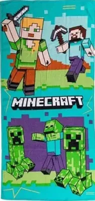 Minecraft Strandlaken Battle 70 x 140 cm - katoen Minecraft Strandlaken Battle 70 x 140 cm - katoen