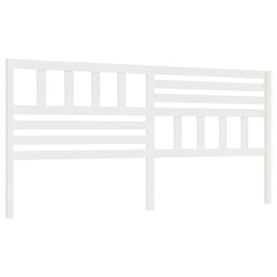 Hoofdbord 206x4x100 cm massief grenenhout wit