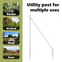 VidaXL Afrasteringspaal 7 pcs zilver staal - thumbnail