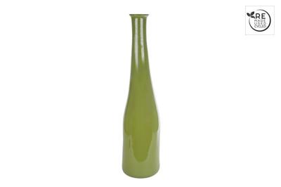 Vaas Blues glossy groen glas 18x18x80cm