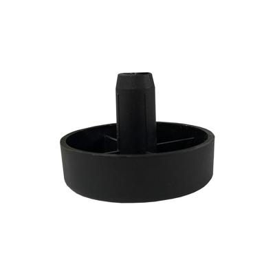 Meubelpoot met pin zwart rond Ø 5 cm en hoogte 1,5 cm van kunststof