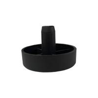 Meubelpoot met pin zwart rond Ø 5 cm en hoogte 1,5 cm van kunststof - thumbnail