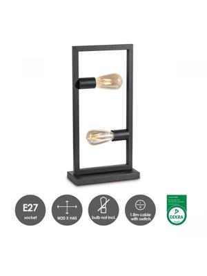 Light depot - tafellamp Preto 2L - zwart - Outlet