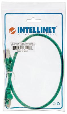 Intellinet 735223 RJ45 Netwerkkabel, patchkabel CAT 6 S/FTP 0.50 m Groen Vergulde steekcontacten 1 stuk(s)