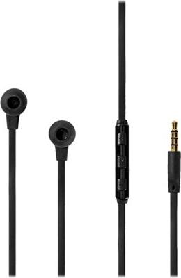 Bedrade Koptelefoon | 1,2 m Platte Kabel | In-Ear | Ingebouwde Microfoon | Aluminium | Zwart