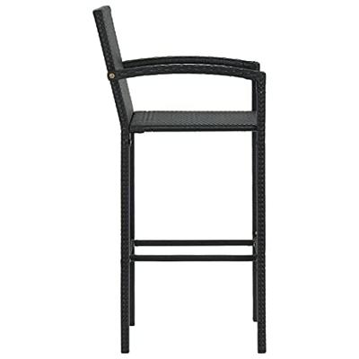 Barkrukken 4 st poly rattan zwart - thumbnail