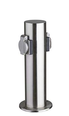 Heitronic 35103 Buitenstopcontact 2-voudig RVS Aanraakbeveiliging