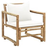 Tuinstoelen 2 st met kussens bamboe - thumbnail