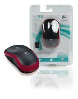 Logitech M185 Muis Radiografisch Optisch Rood 3 Toetsen 1000 dpi - thumbnail